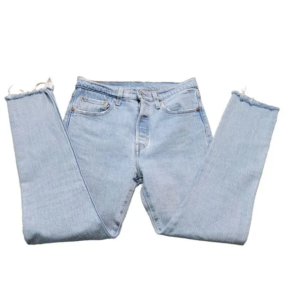 Vintage Levis 501 Button Fly 100% Cotton Jeans 28x28 Skiny Rare