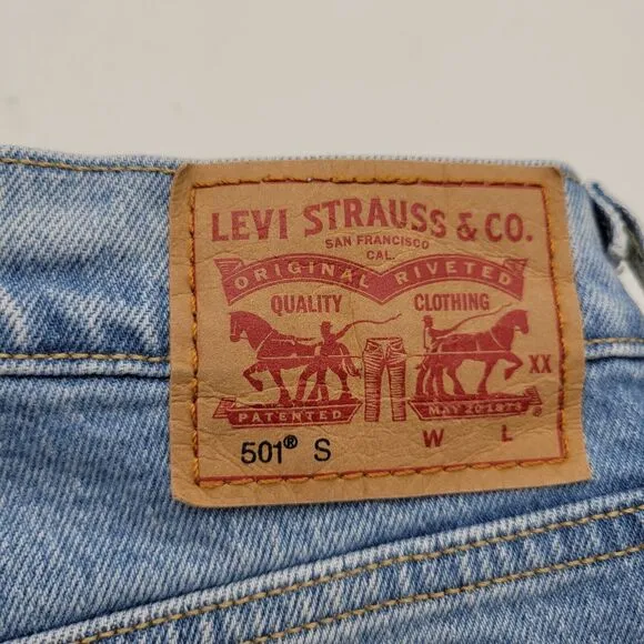 Vintage Levis 501 Button Fly 100% Cotton Jeans 28x28 Skiny Rare