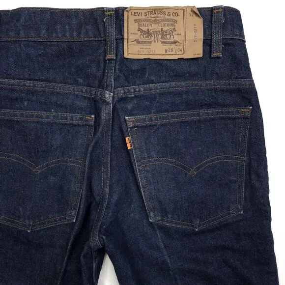 Vintage Levis Jeans Mens 28x31 519-0217 Orange Tab 80's San Fransisco USA Made