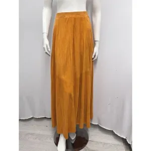 Vintage Long Suede Skirt Camille 80's‎ Bal Harbour Shops Boutique Orange Honey L