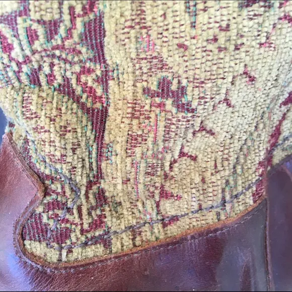 Vintage Matisse Leather Boots W/Tapestry ❤️