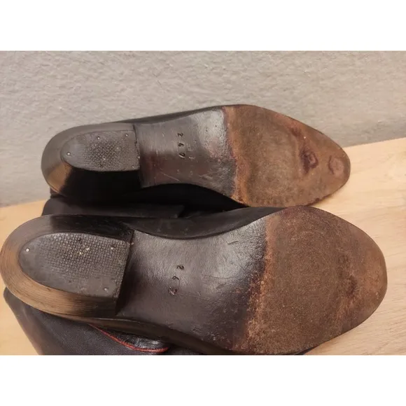 Vintage Maud Frizon Leather Boots Slouch Made In Italy Sz 38