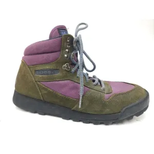 Vintage Merrell Eco Hike Boots Women’s Size 8 Camping Leather Purple