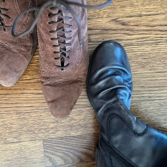 Vintage Ralph Lauren Wedding Booties -Soft Brown Suede - Narrow 9 or 8 - Read!
