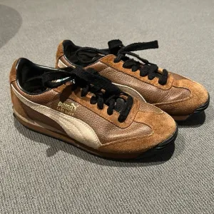 Vintage Retro Y2K Brown leather Puma Easy Riders circa 2000