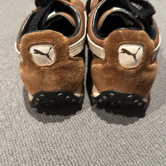 Vintage Retro Y2K Brown leather Puma Easy Riders circa 2000