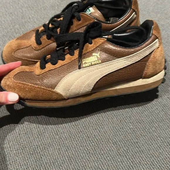 Vintage Retro Y2K Brown leather Puma Easy Riders circa 2000