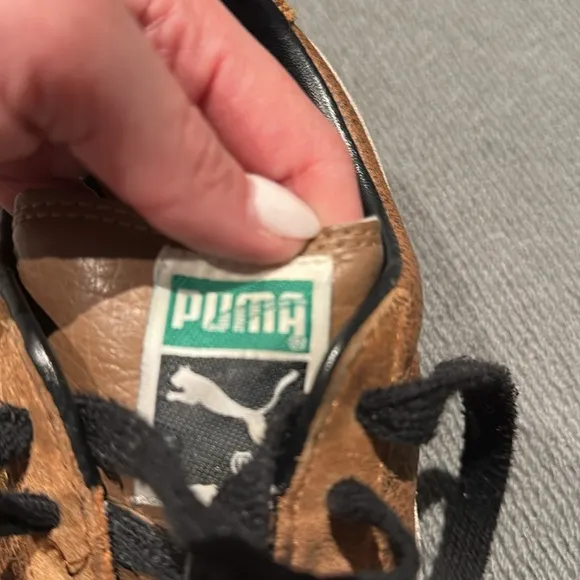 Vintage Retro Y2K Brown leather Puma Easy Riders circa 2000