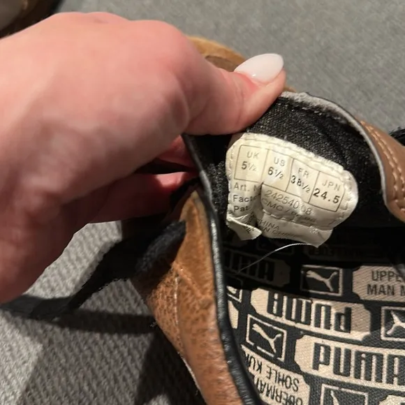 Vintage Retro Y2K Brown leather Puma Easy Riders circa 2000