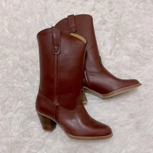 Vintage Sears Cowgirl Boots Brown Genuine Leather Cowgirl Boots Cowboy Boots