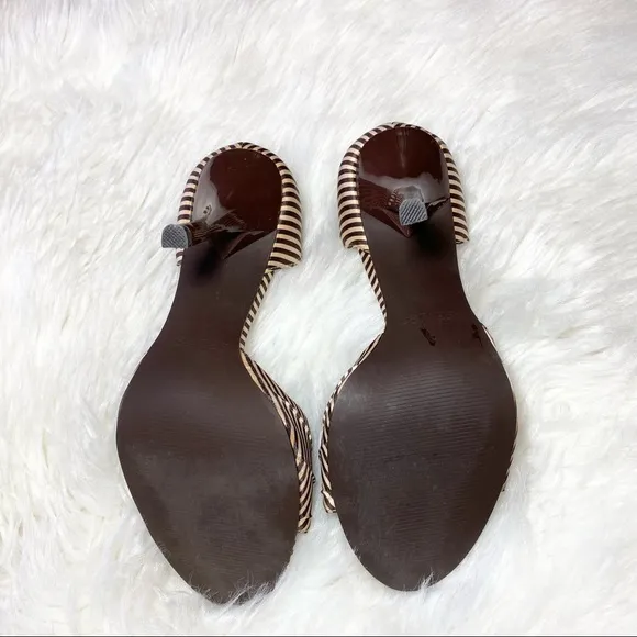 Vintage Splash Fashion Footwear Open Toe Heels with Rhinestone Buckle