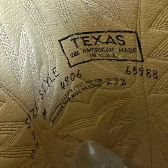 Vintage Texas Boot Co. Suede Cowboy Embroidered Boots – Style 4906 Tan Women’s 7