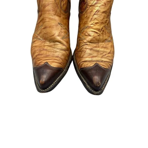 Vintage Texas Imperial Cowboy Boots Leather Golden M81 Western USA Men's 9.5 D