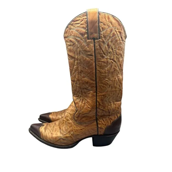 Vintage Texas Imperial Cowboy Boots Leather Golden M81 Western USA Men's 9.5 D