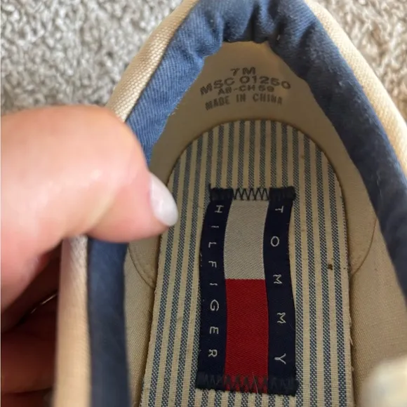 Vintage Tommy Hilfiger Beige Lace Up Boat Sailing Shoes
