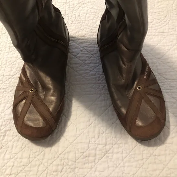 Vintage Y2K Diesel Run To leather boots. Size 9.