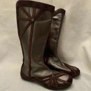 Vintage Y2K Diesel Run To leather boots. Size 9.
