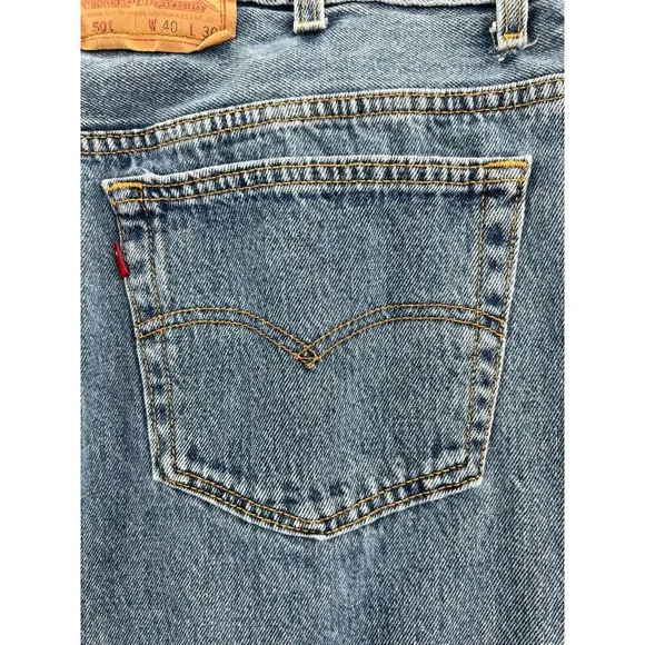 Vintage Y2K LEVI'S 501 Jeans Mens 40X30 (36x30 Actual) USA Button Fly Blue Denim