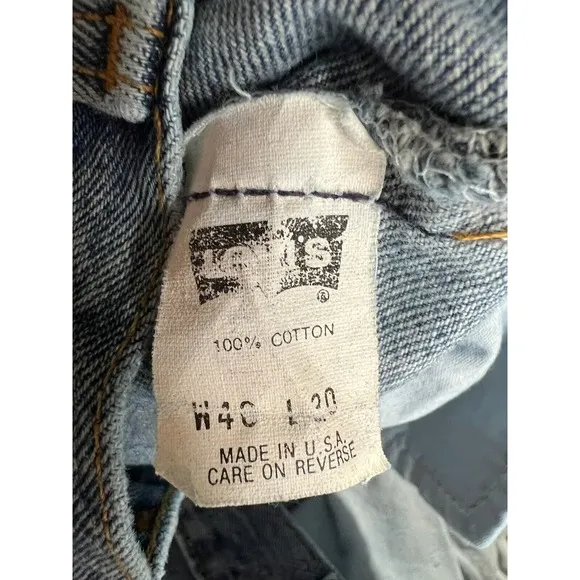 Vintage Y2K LEVI'S 501 Jeans Mens 40X30 (36x30 Actual) USA Button Fly Blue Denim