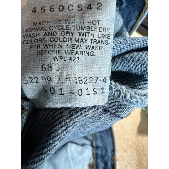 Vintage Y2K LEVI'S 501 Jeans Mens 40X30 (36x30 Actual) USA Button Fly Blue Denim
