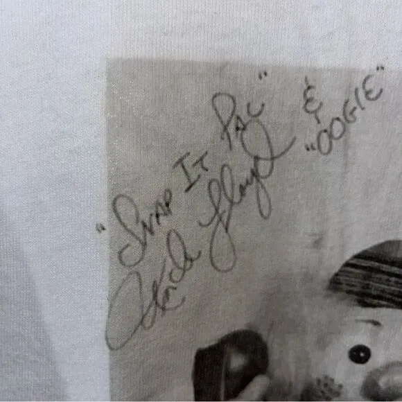 Vintage Uncle Floyd show T-shirt Printed signed autographed by Oogie too snap it