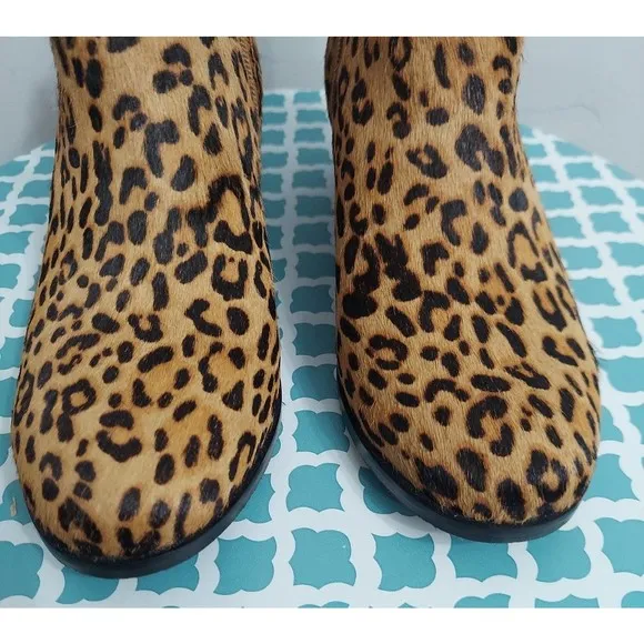 Vionic Clara Genuine Calf Hair Leopard Print Booties size 6