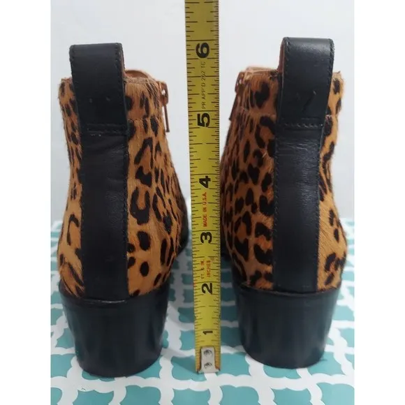 Vionic Clara Genuine Calf Hair Leopard Print Booties size 6