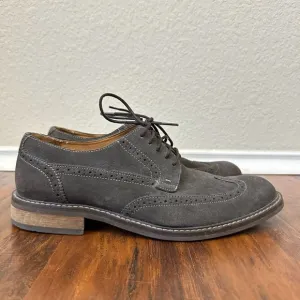VIONIC Mens Bruno Wingtip Oxford Derby Shoes Lace Up in Suede Gray