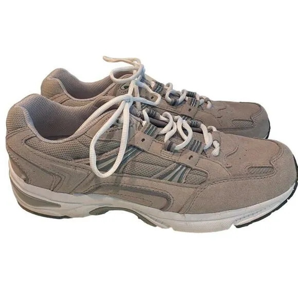 VIONIC Men’s Walker, Suede, Leather Sneakers, 10.5,  Color Grey