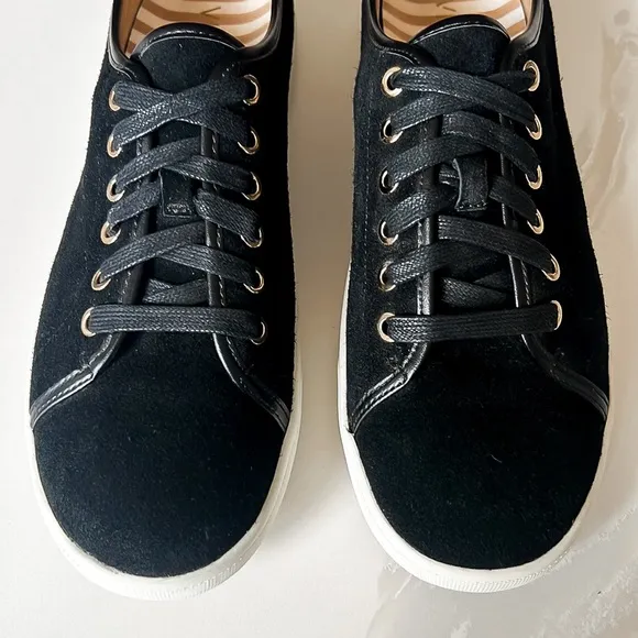 VIONIC Sunny Brinley Black Suede Leather Lace Up Sneakers Womens Sz 9.5