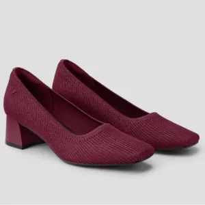 VIVAIA women’s Melody square Toe Chunky Heels sparkly burgundy pumps shoes 41/10