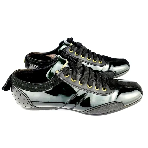 Voile Blanche Green Patent Sneakers