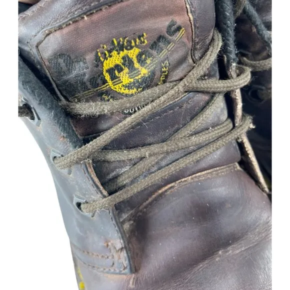 Vtg 90s Dr. Marten's Women's AirWair Brown Leather 3 Eye Boots UK 3/US 5 (8057)