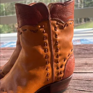 VTG Charlie 1 Horse Tan Leather Western Boots