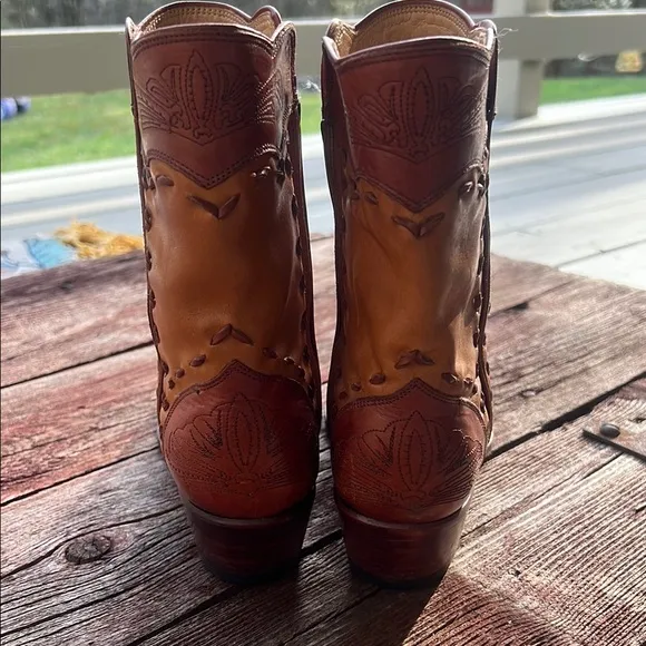 VTG Charlie 1 Horse Tan Leather Western Boots