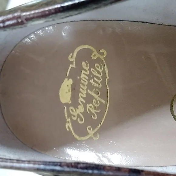 VTG Genuine Reptile Cort Ltd Reno Lake Tahoe Leather Women's Heels Shoes Sz 7.5