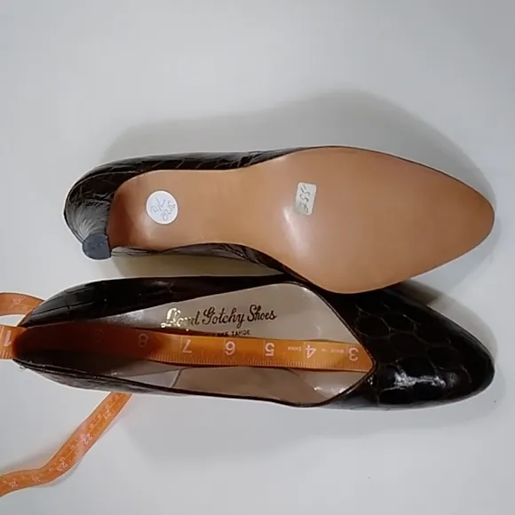 VTG Genuine Reptile Cort Ltd Reno Lake Tahoe Leather Women's Heels Shoes Sz 7.5