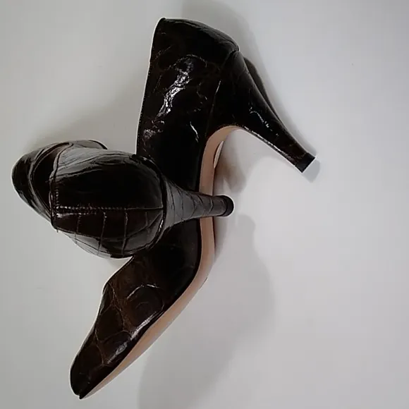 VTG Genuine Reptile Cort Ltd Reno Lake Tahoe Leather Women's Heels Shoes Sz 7.5