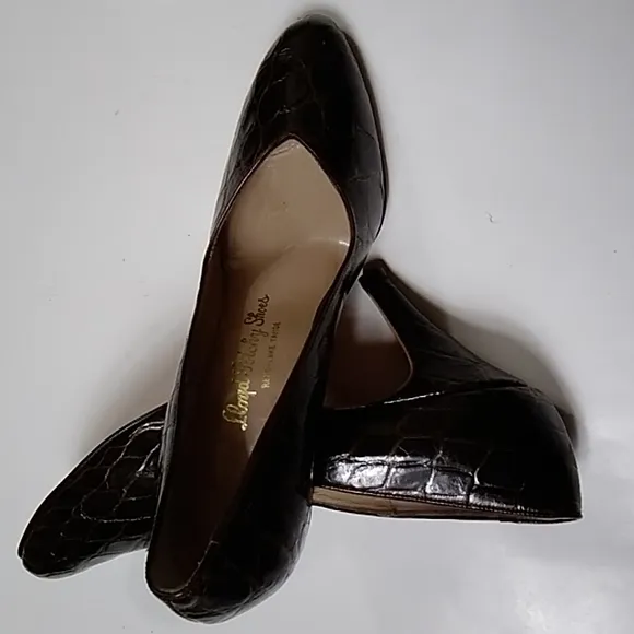 VTG Genuine Reptile Cort Ltd Reno Lake Tahoe Leather Women's Heels Shoes Sz 7.5