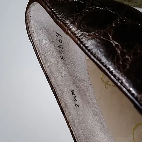 VTG Genuine Reptile Cort Ltd Reno Lake Tahoe Leather Women's Heels Shoes Sz 7.5