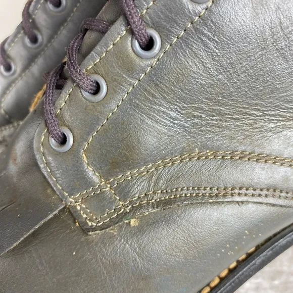 Vtg Laredo Sz 6 Boots Gray Leather Kiltie Granny Roper Cowboy Lace Up Western