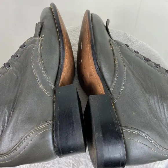 Vtg Laredo Sz 6 Boots Gray Leather Kiltie Granny Roper Cowboy Lace Up Western