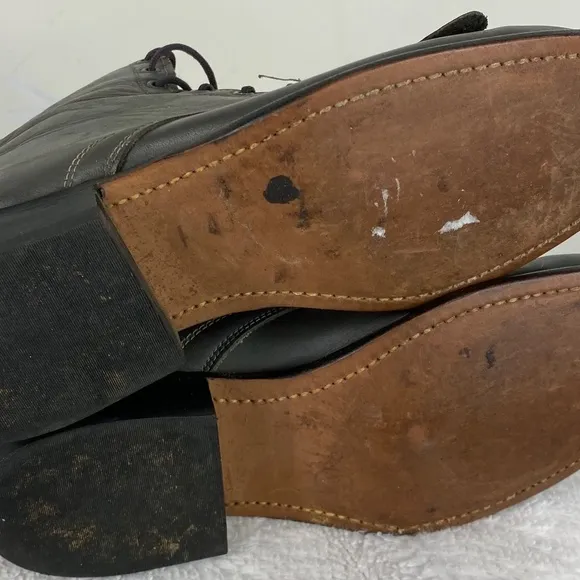 Vtg Laredo Sz 6 Boots Gray Leather Kiltie Granny Roper Cowboy Lace Up Western