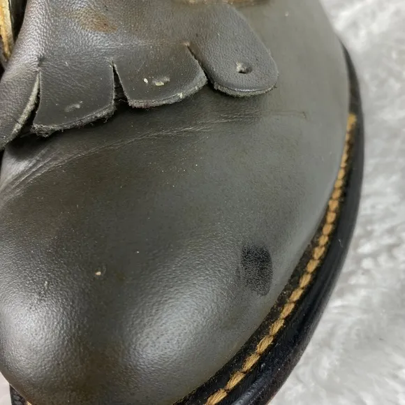 Vtg Laredo Sz 6 Boots Gray Leather Kiltie Granny Roper Cowboy Lace Up Western