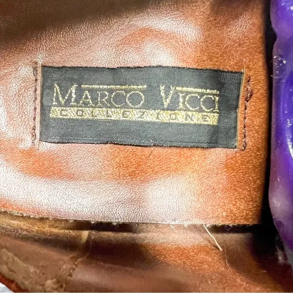 VTG Marco Vicci Genuine Snakeskin Oxford Shoes Cognac Tan Size 10.5 Men’s