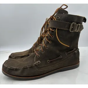 Vtg Ralph Lauren Boots Mens Sz 14D Brentwood Suede Leather Shearling Olive Boot