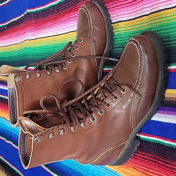 Vtg Red Wings Boots