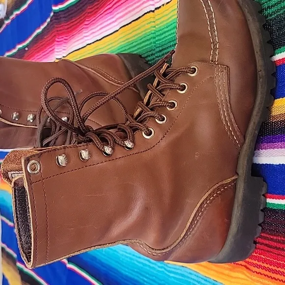 Vtg Red Wings Boots