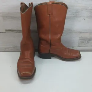 VTG Sears Roebuck BrownLeather Mens Size 8.5 D Western Campus Boots Weathered