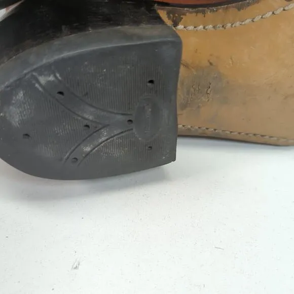 VTG Sears Roebuck BrownLeather Mens Size 8.5 D Western Campus Boots Weathered